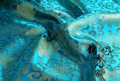 Chinese Floral Satin Silky Fabric Brocade for Dress Costume Qipao Crafts Retro