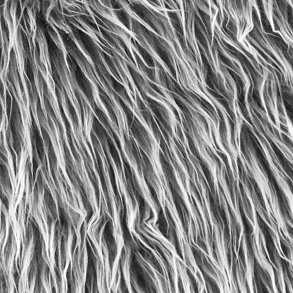 Faux Fur Fabric Square Patches for Crafts, Sewing, 10 x 20 Inch, Grey Frost