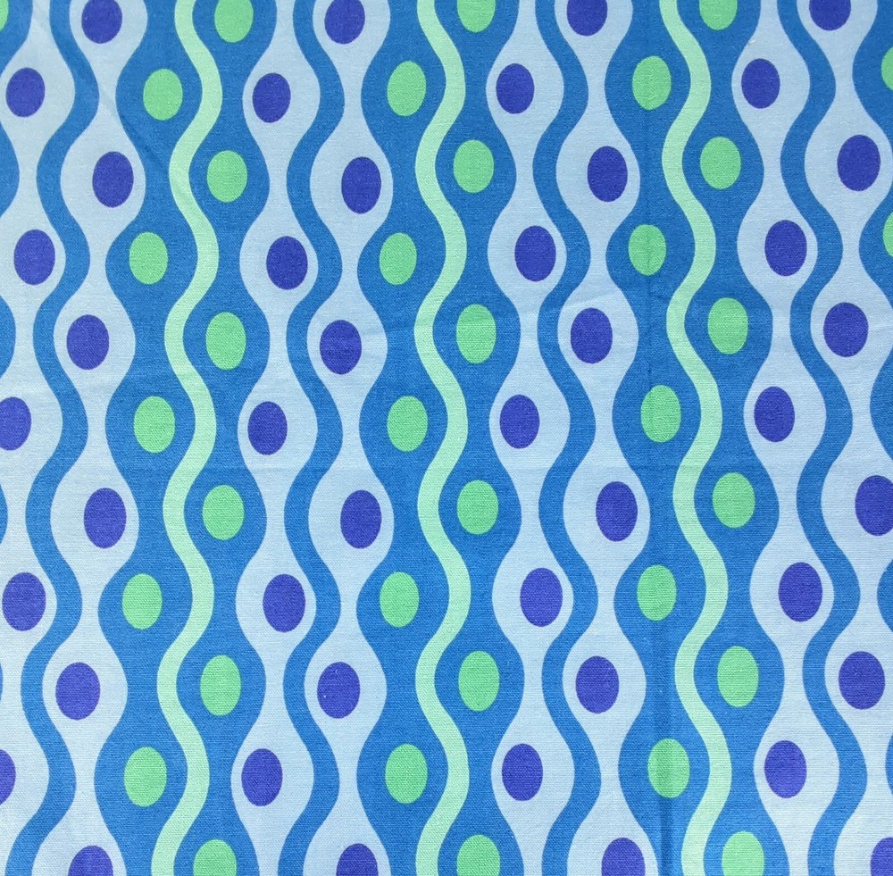 Braemore Designs Cotton Twill Fabric Blue green waves Home Decor crafts 56″×1.5y