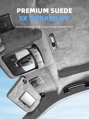 Gray Suede Headliner Fabric – 120″ L × 60″ W Auto Head Liners, Fabric Tube