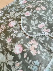10 yds (6.5”) dusty roses olive green double gauze cotton fabric 260467 A05