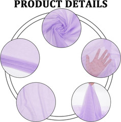 63 Inch Purple Netting Mesh Fabric Soft Polyester Mosquito Cloth Wedding Voile S