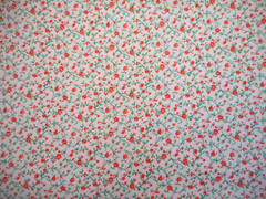 30s Reproduction Fabric By Half-Yard Sm Orange Floral on Ivory Calico Cotton