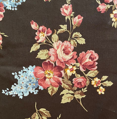 Pink Brown Floral Cotton Fabric Timeless Treasures Sewing Quilting 2.33 Yd x 45″