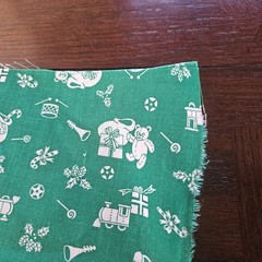 Vintage Wamsutta Christmas Toy Green & White Cotton for Quilting 33 x 36 inches