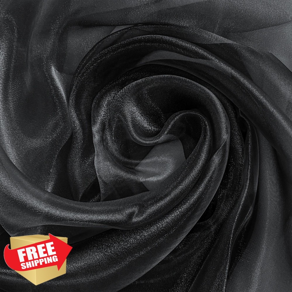 GCVOPTON 11Yd Black Organza Fabric