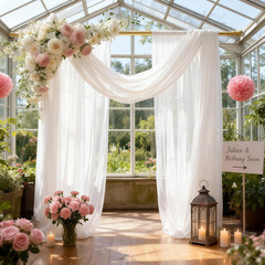 Wedding Arch Draping Fabric 28″ X19Ft, Sheer Chiffon Fabric Backdrop,1 Panel Whi