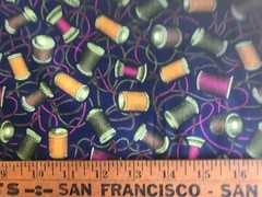 Cotton Quilt Fabric Threads Sewing Navy Blue by 1/2 Yard