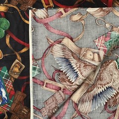 3 1/2 Yards Oakhill Fabric Material Hunt Theme Hound Dogs Mallard Ducks