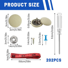 202 Pieces Car Roof Headliner Repair Button Kit, Car Ceiling Fabric Repair Pins