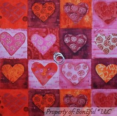 BonEful Fabric FQ Cotton Quilt VTG Disney MINNIE Mouse Heart Red White Polka Dot