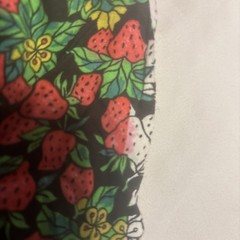Unbranded Strawberries On Black Fabric 44” X 2 7/9