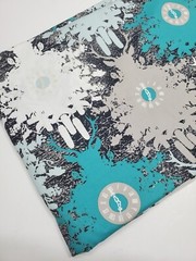 Art Gallery Fabric Deer Stag Clock Cotton Teal Gray Sew Quilt FAT QUARTER