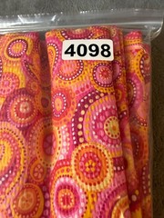 Fabric Lot 4 Yds 12 Ins 44 W Paisley Circles Pink Yellow Coral Cotton Seersucker