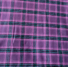 Warm Purple & Aqua Plaid Primo Cotton Flannel Shirting – So Cozy & Soft!