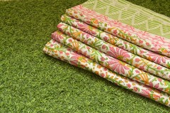 NO TARRIF CHARGES 100%✅ZK_164 Hand Block Floral Print 100%Cotton 5 Yard Fabric