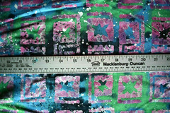 BATIK SQUARES MULTI PRINT ON BLACK 100% COTTON FABRIC 38X43 INCHES