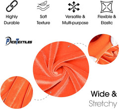 Pico Textiles 1 Yard Bolt Orange Stretch Velvet Fabric, 60″ Wide, Skirts