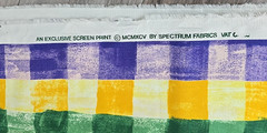 Vintage 1995 Spectrum Fabrics Bright Squares Cotton Fabric 34″ L x 56″ W
