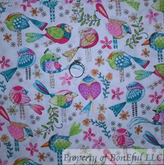 BonEFul FQ Cotton Quilt Gray White Navy Blue Nurse RN LPN Heart Dr Print USA OOP