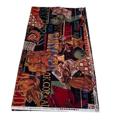 Vtg Hoffman International Fabrics High Noon Western Cowboy Cotton Fabric 1.38 Yd