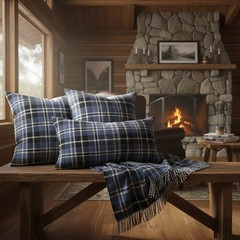 Clark Modern Tartan Fabric Poly Viscose Wool Free – Multiple Sizes Available