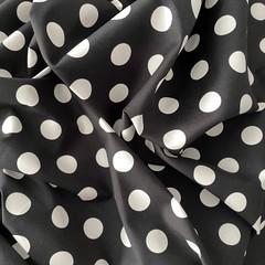 Black White Polka Dot Cotton Spandex Fabric | 54” Wide | Italian Stretch Woven