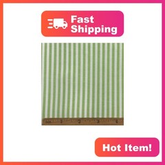 Generic Lemon Green Striped Fabric 1 Yard Pre Cut