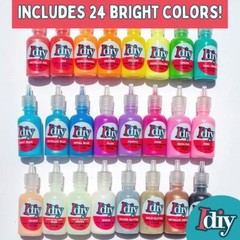 Fabric Paint Set with Glitter Metallic Neon and Glow-in-the-Dark Colors