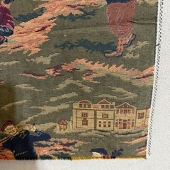 Vintage Golf Scene Tapestry Fabric 1 Yard Heavy Upholstery Material Green 54×36
