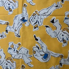 Old Timey Navy Sailor Novelty Specialty Soft Fabric Approx 3 Yards