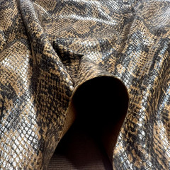 Snake Print Real Like Brown Poly 2 Way Stretch 60″ Wide Fabric Lot of 28″ for $5