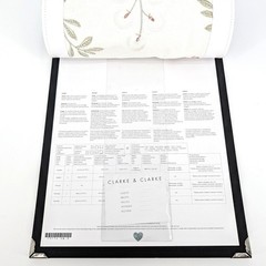 Clarke & Clarke Pavilion Fabric Sample Book Embroidered Floral Swatches 17×13