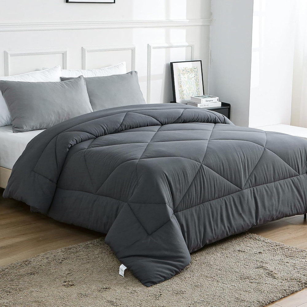 100% Cotton Filled Comforter, Premium Upgraded Cotton Bed Quilt Suitable for All