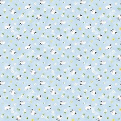 1/2 Yard Fabric – Sheep Toss – Blue by Deborah Edwards for Northcott