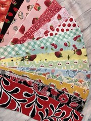 Fruit cherry strawberry 100% cotton fabric 20 strips jelly roll 2.5″ x 42-44″w
