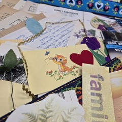 Junk Journal Lot 1Lb Ephemera Cards Ribbon Book Page Fabric Button Craft Collage