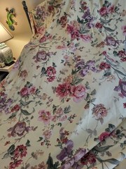RICHLOOM Platinum Collection Ornate Roses Floral Pink Yellow Sage Large 216″+