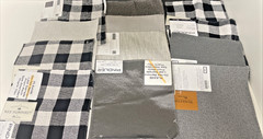 Fabric Samples Square Piece Pindler Lot of 70 PC Gray Black and White
