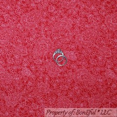 BonEful Fabric Cotton Quilt Red White Maroon American Paisley Flower USA 1 SCRAP