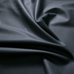 Charcoal Blue Pebble Grain Faux Leather Fabric 54″ Satin Glow By The Yard