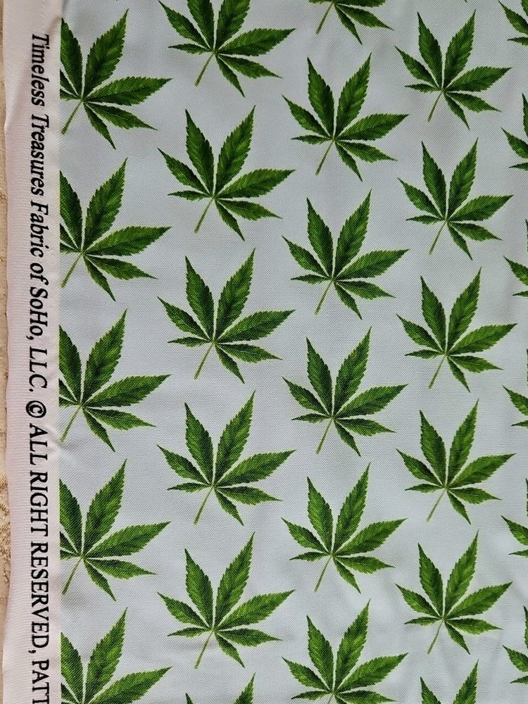 MARIJUANA, POT, WEED, 420, CANNIBUS, Leaf, Cotton,, $7 Yd
