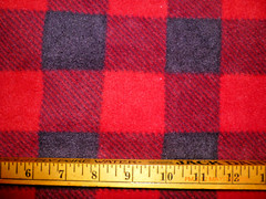 Red & Black Buffalo 2″ Check Plaid Plush Fleece Fabric 2 Yd 60″ wide Anti-Pill
