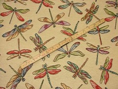 Dragonfly “Animal Tapestry” Designer Fabric Upholstery Curtains Cushions Throws