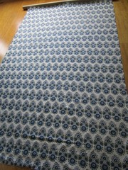 John Robshaw Lanka Linen Blend Blue Indeinne Floral Fabric Print 2.55 yds