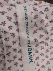 Joann Fabric White with flowers 1 Yd + 26″ x 56″