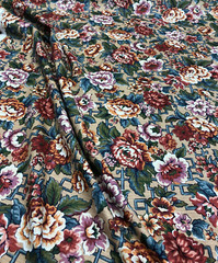 Stanley King Fabricut Vintage Red Green Blue Floral Fabric By The Yard