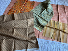 Brown Green Oranges 100% Cotton Remnants + Pieces 12.3 Oz Moda & Others