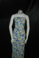 Viscose Spandex Jersey Knit Fabric 10oz Aquarella Floral Design made in france