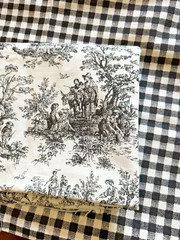 Black And White 3/8 Inch Checked Medium to Heavy Weight Cotton Material 70 X 56